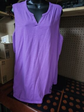 Denim & CO Purple Tank Top 2x